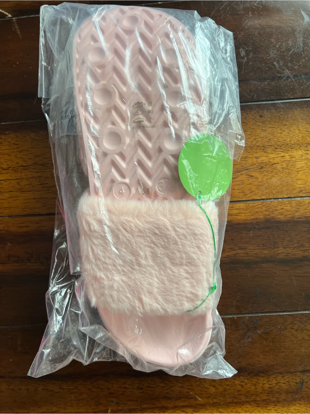 Fuzzy Pink Slide Sandals by Funky Monkey